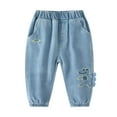 thumbnail image 2 of Jeans for Teens Toddler Baby Boys Summer Thin Breathable Loose Wide Leg Jeans with Dinosaur Embroidery Baby Boy Jeans Light Blue 2 Years-3 Years, 2 of 4