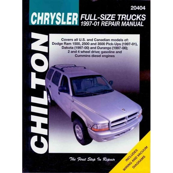 Pre-Owned Chilton Chrysler Full-Size Trucks 1997-01 Repair Manual Paperback