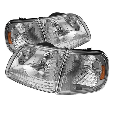 Td Crystal Headlights Corner Lights Set Chrome 98 02 Ford Td Crystal Headlights Corner Lights Set Chrome 98 02 Ford Expedition