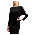 thumbnail image 3 of RALPH LAUREN Womens Black Long Sleeve Knee Length Sheath Evening Dress Size: 12, 3 of 4