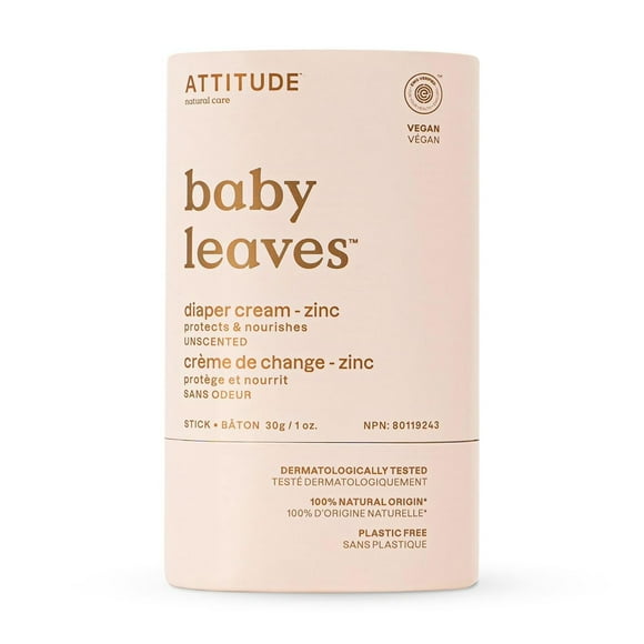 Crema para pañales ATTITUDE, sin plástico y zinc, para bebés, 30 ml