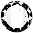 thumbnail image 2 of DESIGN ART Designart 'Black & White 7' Printed Modern WallMirror - Contemporary Oval or Round Wall Mirror - Black 32in.x32in., 2 of 5