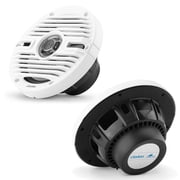 Fusion MS-RA60 Source Unit w/ Clarion CMS-651-CWB 6.5-inch Coaxial Marine ( Includes White & Black Classic Grilles)