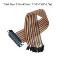 thumbnail image 2 of 1 Pcs IDC Rainbow Wire Flat Ribbon Cable DP37 Male to 37P Female 11.8 Inch Length 2.54mm Pitch, 2 of 4