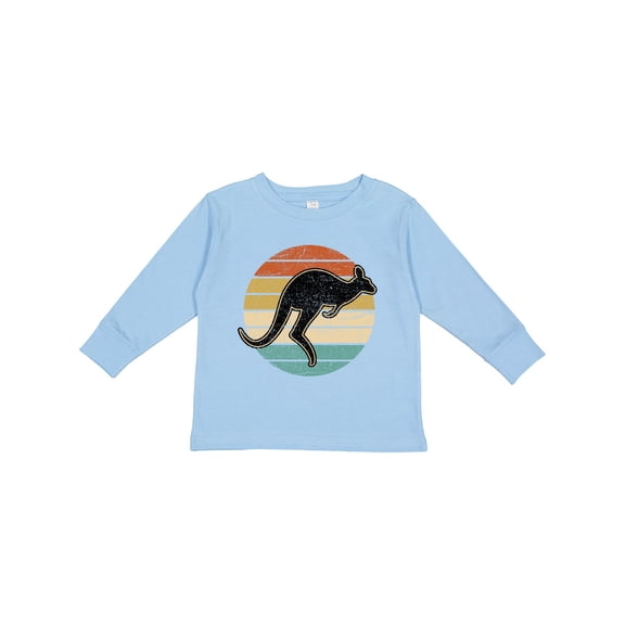 Inktastic Kangaroo Retro Australia Boys or Girls Long Sleeve Toddler T-Shirt