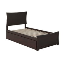 Metro Twin Extra Long Bed with Matching Footboard and Twin Extra Long Trundle in Espresso