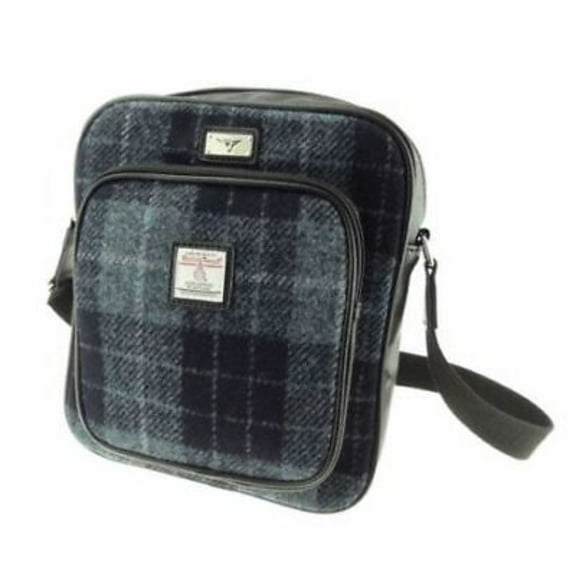 Glen Appin Grey and Black Tartan Harris Tweed Travel Bag