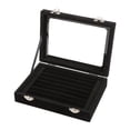 thumbnail image 2 of Rings Display Tray Earring Holder Portable ,with Clear Lid ,Stackable Jewelry Storage Organizer Storage Box for Shelves Counter Showroom, 2 of 8