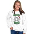 thumbnail image 4 of Cute Meowy Xmas Funny Santa Cat Pun Sweatshirt for Men or Women Brisco Brands S, 4 of 6