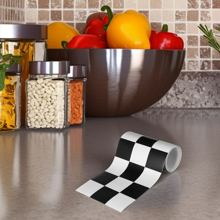 Hemobllo Checkered Peel And Stick Wallpaper Multi PVC 2 Rolls For Self Adhesive Use