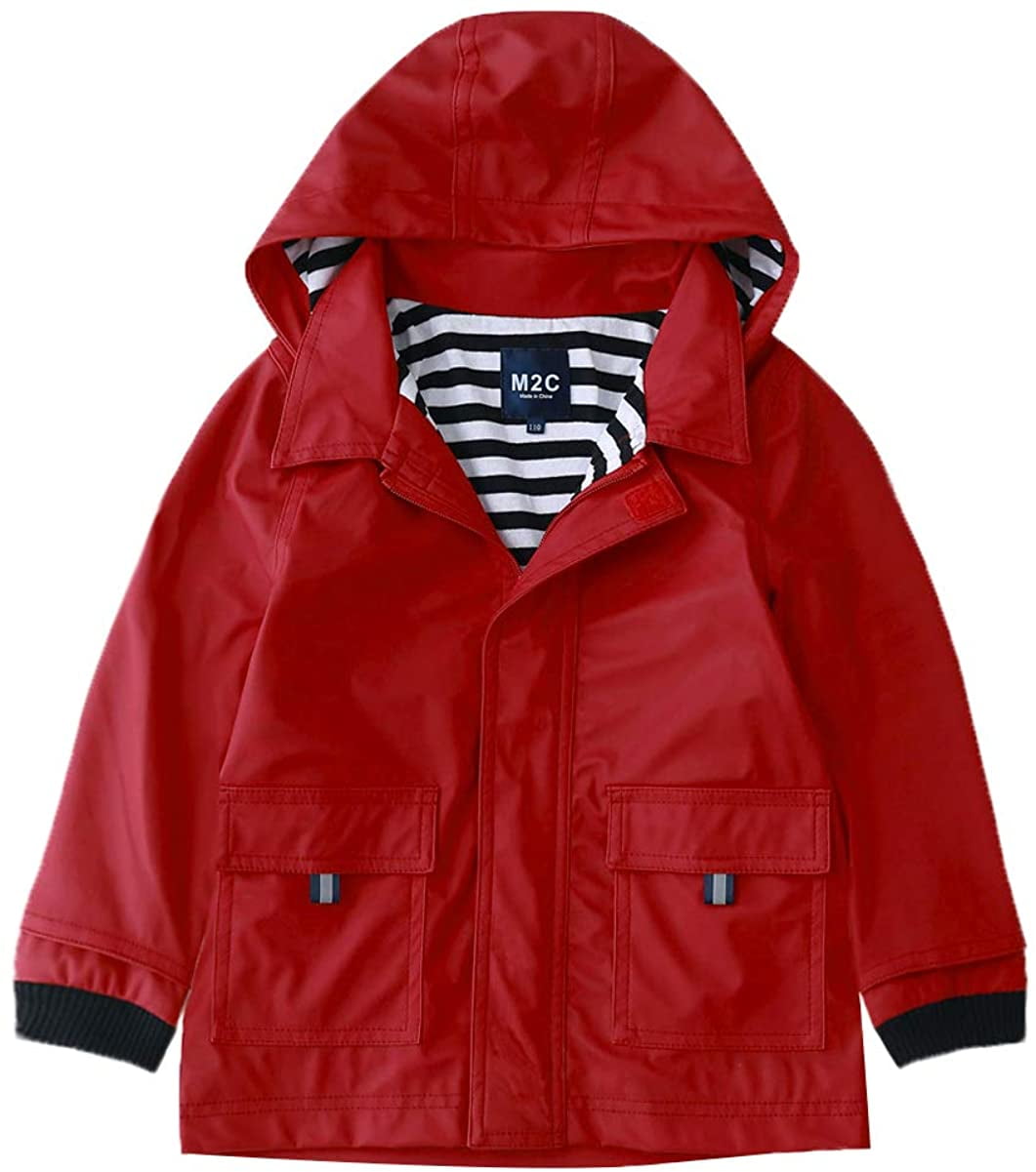 M2C Boys & Girls Hooded Waterproof Rain Jacket Cotton Lined Windbreaker