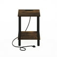 thumbnail image 6 of Furinno Turn-N-Tube 2-Tier Side Table, End Table with USB and Type-C Charging Port, Amber Pine/Black, 6 of 6
