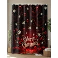 thumbnail image 4 of Merry Christmas Shower Curtain Set, Waterproof Shower Curtains for Bathroom, Vintage Red Ball Xmas Snowflakes Holiday Washable Fabric Cloth Bath Curtain for Bathtub Decoration with Hooks 60x72 Inches, 4 of 6