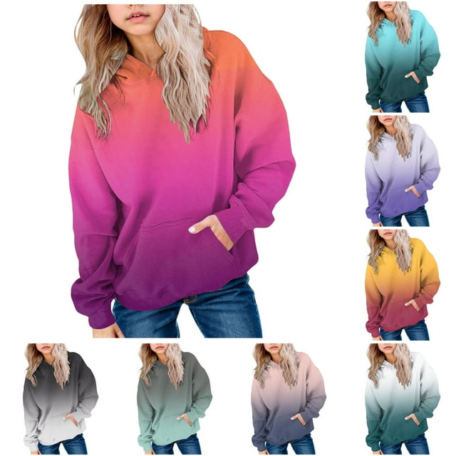 zaveiop Sweat-Shirt Fille Hiver Teinture sur Nœuds Imprimé Rétro Chandail en Molleton Manches Longues Confortable Mignon (Jaune, 110)