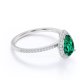 thumbnail image 3 of JeenMata Anillo de Compromiso de 1 Quilate con Piedra Natal de Mayo en Corte de Pera - Anillo de Bodas - Anillo de Halo - Anillo Pavé - Anillo de Promesa - Baño de Oro Blanco de 18 K sobre Plata, 3 of 6