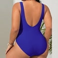 thumbnail image 3 of Trajes de Baño de Tamaño Más de las Mujeres Sling Pecho Plegado Traje de Baño de Color Sólido Conservador para la Playa Y la Piscina, Upf 50 + Protección, Diseño Elegante Y Ajustable, 3 of 7