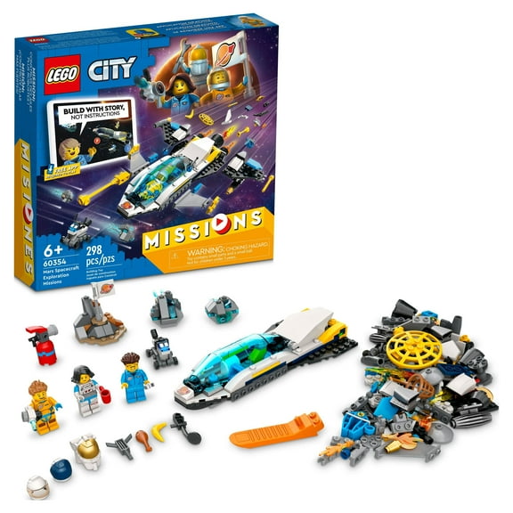 LEGO City Mars Spacecraft Exploration Missions Set, 60354 with Toy Spaceship and Planet Rover, Interactive Digital Adventure Building Game with Bricks