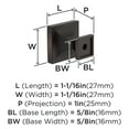 thumbnail image 4 of Amerock Pedestal 1-1/16 inch (27mm) Length Oil-Rubbed Bronze Cabinet Knob - 25 Pack, 4 of 4