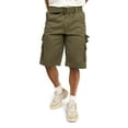 thumbnail image 1 of G-Style USA Men's Relaxed Fit Belted Cargo Shorts - Solid Forest - 32, 1 of 6