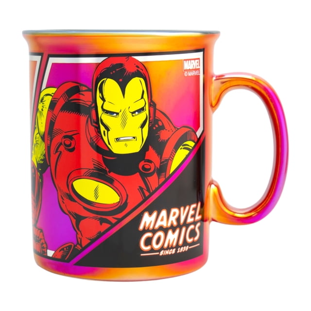 Tarro Iridiscente Mega Jumbo para Bebidas Calientes, Modelo Avengers, Disney Marvel, Taza Coleccionable, 790 ml, Rojo