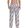 thumbnail image 3 of Uemuo Panda And Rose Pattern Men's Wide Leg Palazzo Lounge Pants with Pockets Light Weight Loose Comfy Casual Pajama Pants-Small, 3 of 9