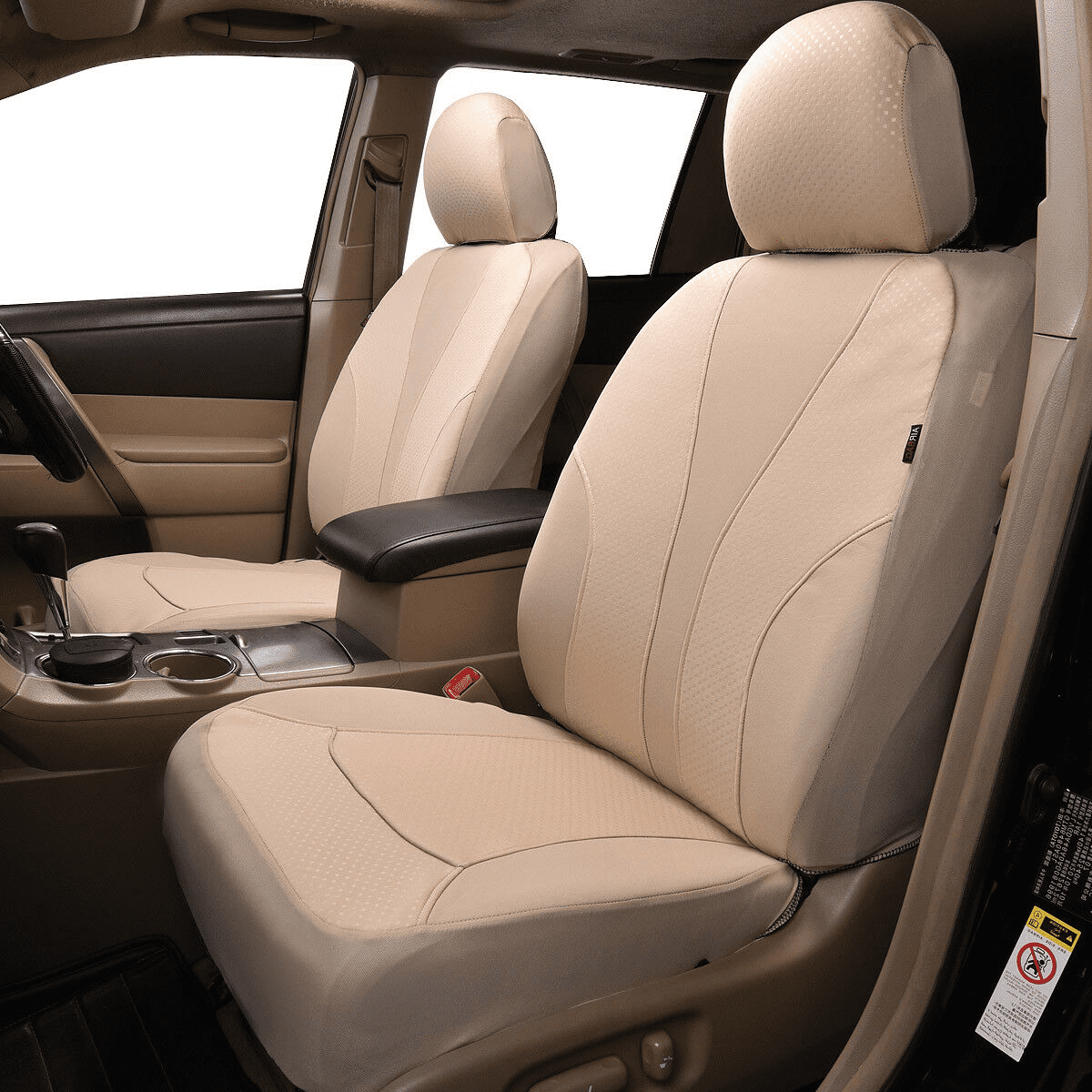 Flying Banner Universal Full Set Washable Car Seat Covers for Car Truck SUV Van Solid Beige