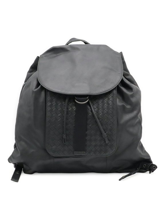 Pre-Owned BOTTEGA VENETA Bottega Veneta Intrecciato Backpack Rucksack Calf Leather Black 361014