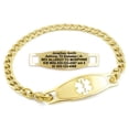 thumbnail image 1 of MedicEngraved Yellow Gold Stainless Steel Custom Medical Alert Bracelet - 5mm Curb Link, 1 of 7