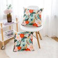 thumbnail image 6 of KWLET Throw Pillow Covers 18x18 Linen Outdoor Pink Orange Blossom Leaves Pillowcase for Bedroom Sofa Living Room Couch Set of 2, 6 of 8