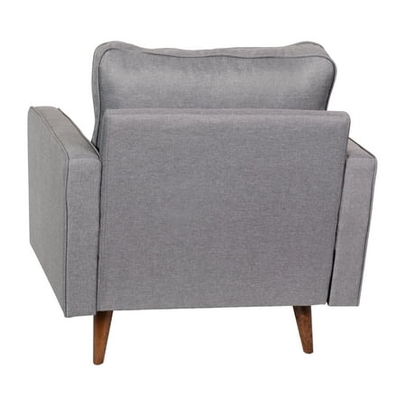 Alamont Home - Compact Upholstered Tufted Chair with Wooden Legs - Slate Gray