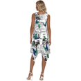 thumbnail image 6 of HELLHERO Newspaper Casual Midi Dress, Side Pockets Sleeveless Sundress Non-Fade Asymmetric Summer Sleeveless Dress, 6 of 8