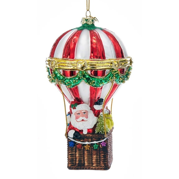 Kurt Adler 5.5" NOBLE GEMS SANTA HOT AIR BALLOON