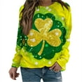 thumbnail image 2 of Nuoqisi Chandail de la Saint-Patrick pour Femmes Trèfle Imprimé Manches Longues, 2 of 7