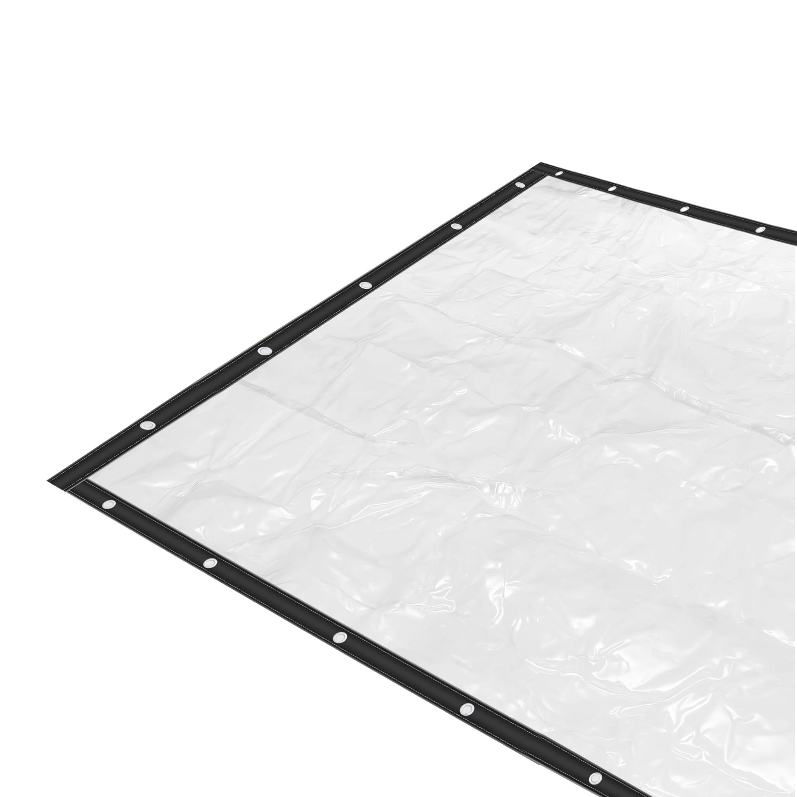 Outdoor Clear Panel Curtain, PVC Outdoor Clear Curtain, All Weather Patio Curtain Outdoor Waterproof Curtains for Pergola, Porch, Gazebos, Balcony, Black(8x20ft)
