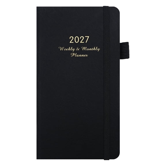 2027 English Weekly Planner, Pocket-Sized Monthly Planner, Portable Business Organizer, 72 Sheets/144 Pages, Includes 1 Planner