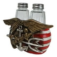 thumbnail image 3 of US Navy Sailor Eagle Anchor Trident Emblem And Flag Salt Pepper Shakers Holder, 3 of 9