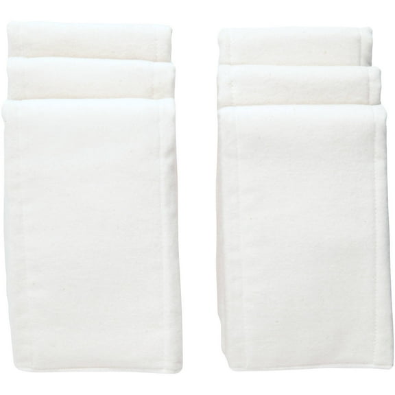 NuAngel White Cotton Pre-fold Diaper, 6 Count