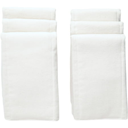 NuAngel White Cotton Pre-fold Diaper, 6 Count