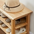 thumbnail image 6 of Vlush Shoe Bench Entryway with Storage Bench for Bedroom, Ottoman, 2 Tier, Shoe Rack Organizer for Door, Good Load Bearing, Ideal for Entryway Hallway Living Room and Corridor(Natural 39.4"), 6 of 6