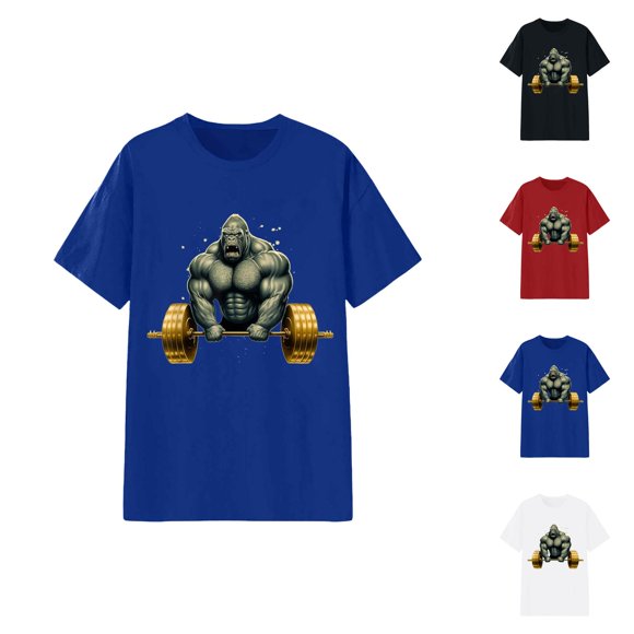 Gorilla Beast Gym Workout Lifting Weights Bodybuilding Womens Tshirt 2026 Summer Casual Short Sleeve Crewneck Graphic Tees