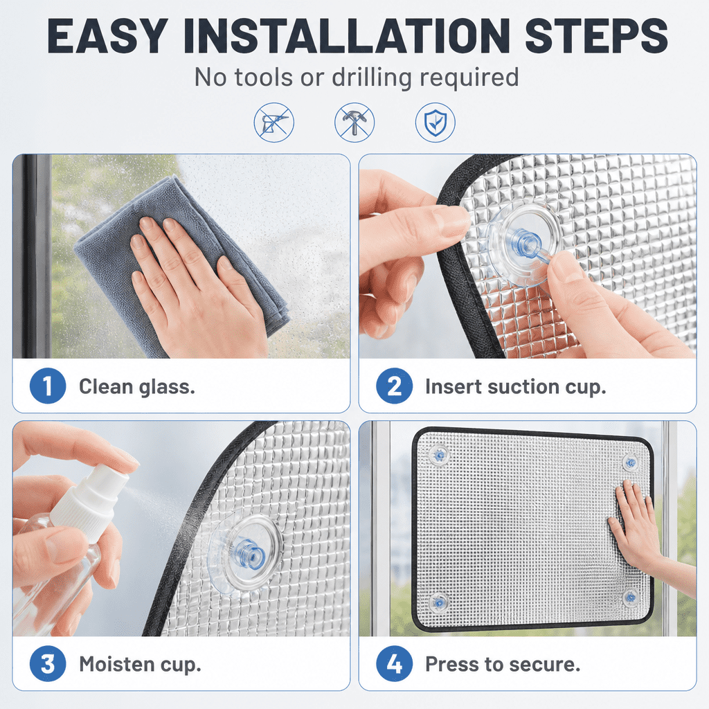 Cooling Privacy Window Film,NOGIS Blackout Window Film, Anti UV Sun Protection Window Film,Sun Roof Insulation Film,Aluminum Foil Sun Visor,8mm,Easy to Disassemble/Reusable (20''x39'')