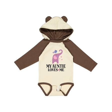 

Inktastic My Auntie Loves Me Niece Gift Baby Girl Long Sleeve Bodysuit