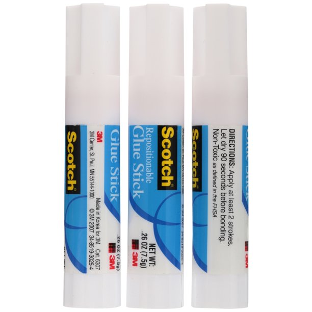 Scotch® Repositionable Glue Sticks 3 ct Pack