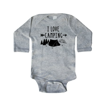 

Inktastic I Love Camping- Tent and Trees Gift Baby Boy or Baby Girl Long Sleeve Bodysuit