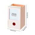 thumbnail image 3 of FeiFu Pen Holder with Calendar Desktop Storage Box with Drawer Space Saving for Home Desk Organizer Pen Pencil Storage, 3 of 6