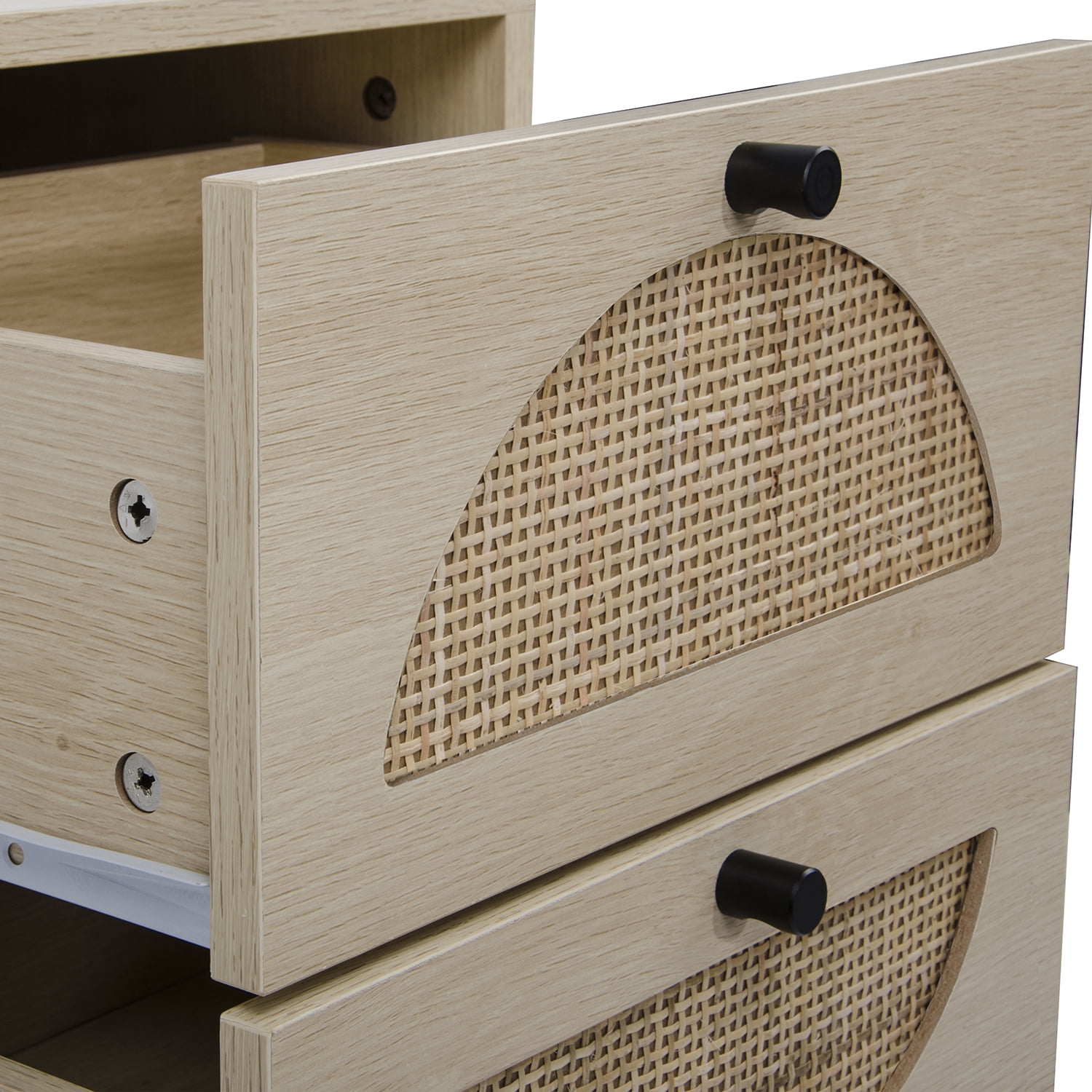 Kadyn 2 Drawer Nightstand Set of 2, Bedside Table for Bedroom and Living Room, Nightstand Side Table with Storage Drawer, Natural Kadyn 2 Drawer Nightstand Set of 2, Bedside Table for Bedroom and Living Room, Nightstand Side Table with Storage Drawer, Natural