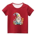 thumbnail image 2 of Edvintorg Toddler Easter Tops Kids Clothes Boys Girls Fashion Cute Easter Dwarf Print Round Neck Print Short Sleeve Tops 3-14Years Children's Clothing, 2 of 4