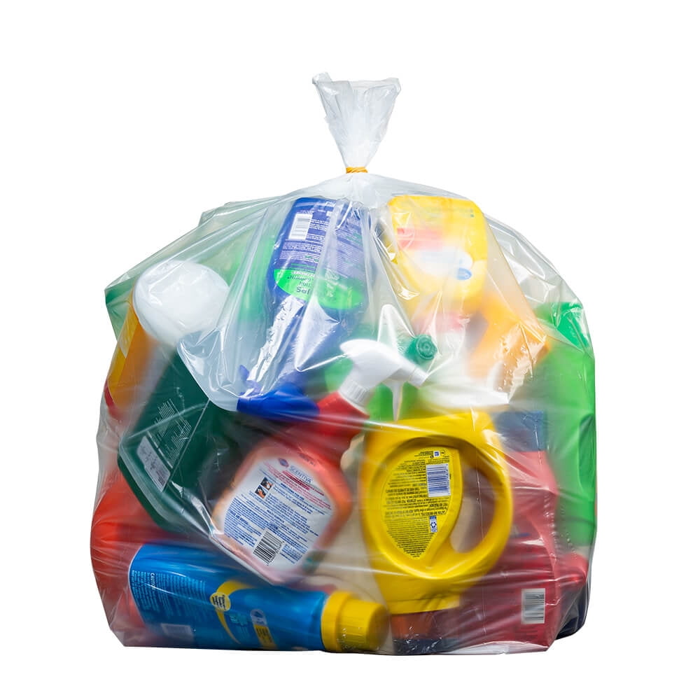 Plasticplace 40-45 Gallon Trash Bags │ 2.0 Mil │ Clear Extra Heavy Garbage Can Liners │ 40" x 46" (50 Count)