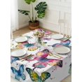 thumbnail image 3 of Colorful Butterfly Suqare Tablecloth - 54 x 54 Inch, Elegant Pastoral Butterflies Watercolor Waterproof & StainResistant Tablecloth, Washable Oil-proof Table Cover for Dining/Party/Wedding/Buffet, 3 of 9