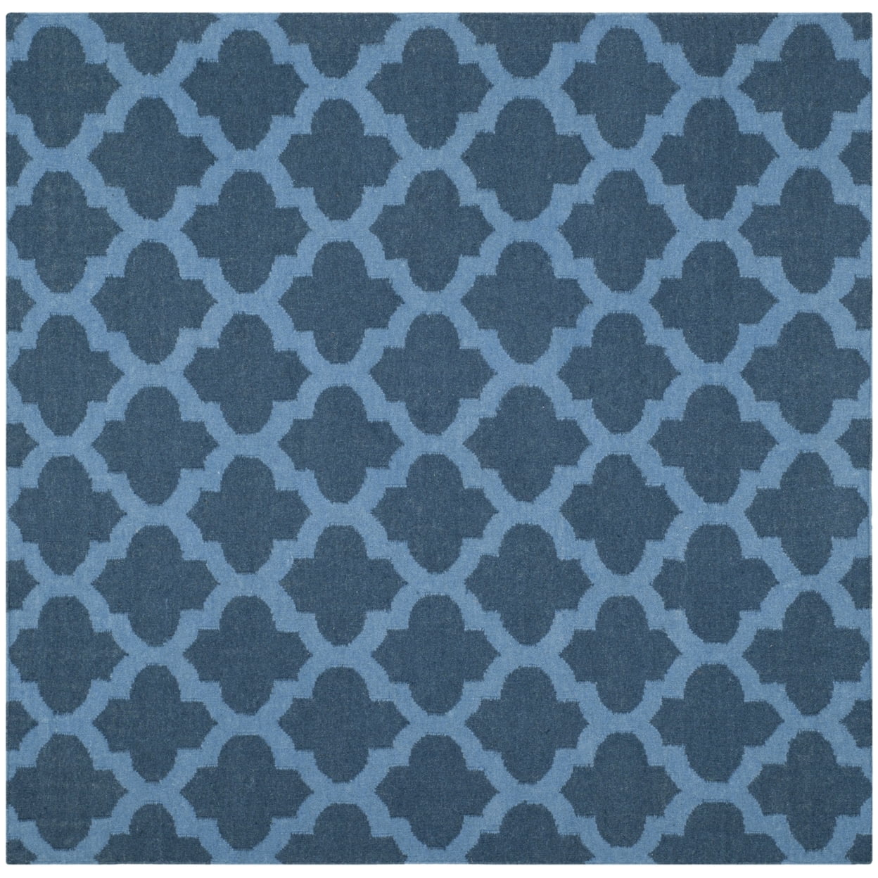 SAFAVIEH Dhurrie Watson Geometric Moroccan Wool Area Rug, Ink, 6' x 6' Square